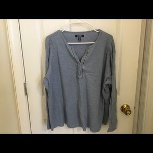 Blue Beaded Henley Top